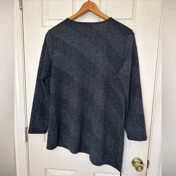 SALE🔥 Holiday Tops Christopher & Banks Women's Black Metallic Tunic Top Size XL - Picture 4 of 8